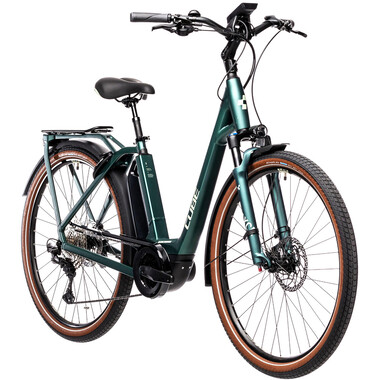 Bicicleta de paseo eléctrica CUBE TOWN SPORT HYBRID EXC 500 WAVE Verde 0